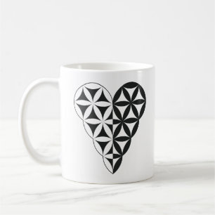 Taza De Café Sagrado Corazón - Corazón de la vida, Dual-Wh/Bl.