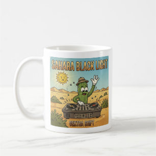 Taza De Café Sahara Black Light DJ Cactus Cartoon