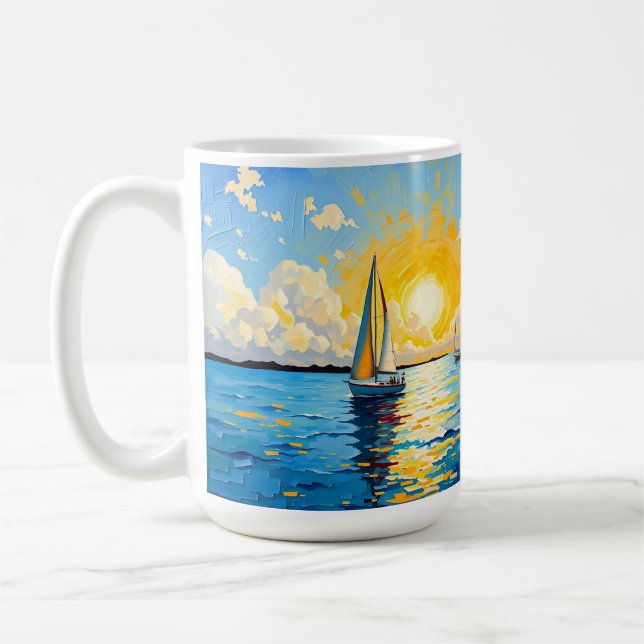 Taza De Café Sailboat at Sunset (Izquierda)