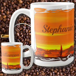 Taza De Café Sailboat Sunset 1300