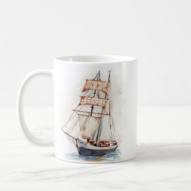 Taza De Café Sailboat . Veleiro (Izquierda)