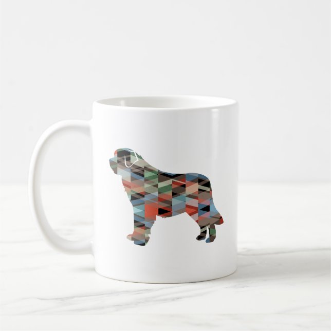 Taza De Café Saint Bernard Geo Silhouette Plaid (Izquierda)