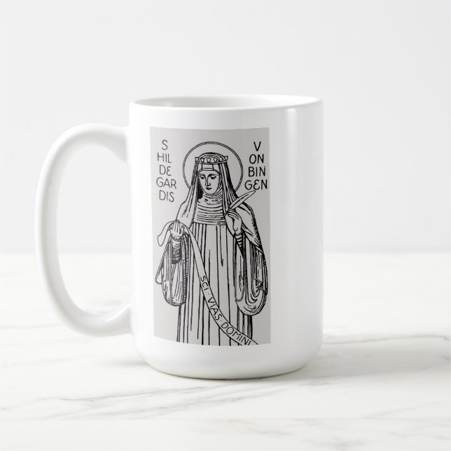 Taza De Café Saint Hildegard de Bingen Benedictine abbess (Izquierda)