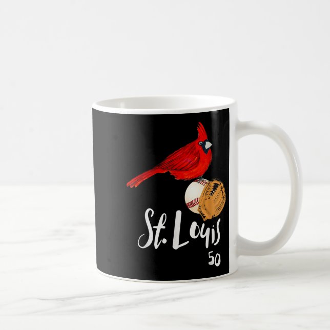 Taza De Café Saint Louis Red Cardinal Number 50 Baseball Art  (Derecha)