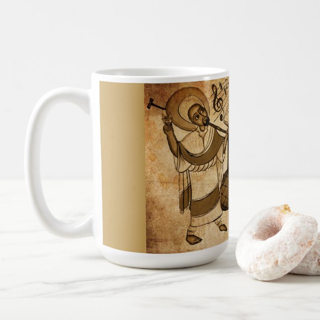 Taza De Café Saint Yared & The Ethiopian Music Instrument (Con donut)