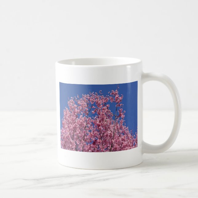 Taza De Café Sakura Flor de Cerezo en el Azul (Derecha)
