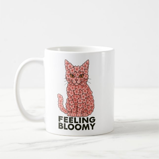 Taza De Café Sakura Flores de gato Sensación de prosperidad (Izquierda)