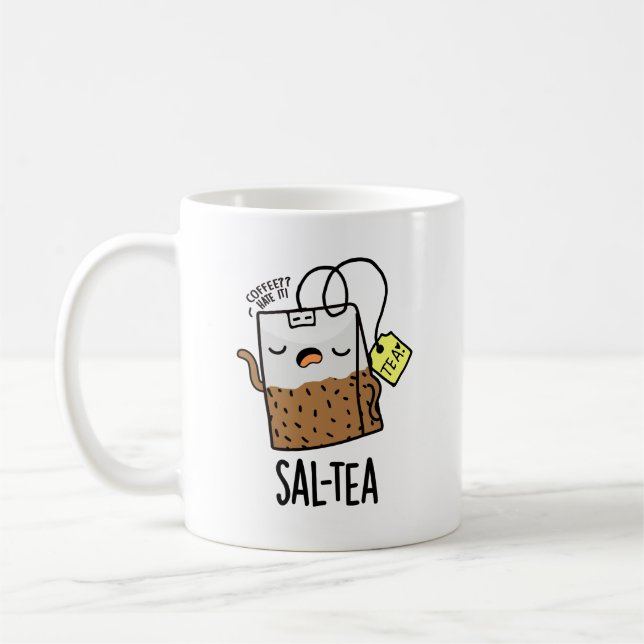 Taza De Café Sal-tea Funny Tea Pun (Izquierda)