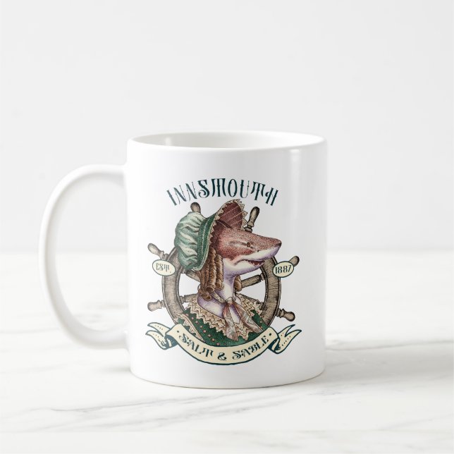 Taza De Café Sal y verdura innsmouth - Dama de tiburón (Izquierda)