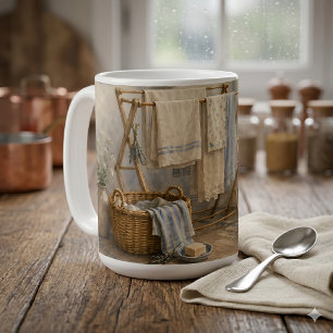 Taza De Café Sala de Lavado de la Cabaña del Día Lluvioso