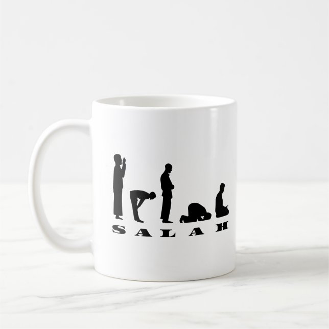 Taza De Café Salah Prayer Silhouette Design (Izquierda)