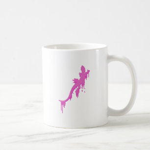 Taza De Café Salamandra rosa con gota de pintura