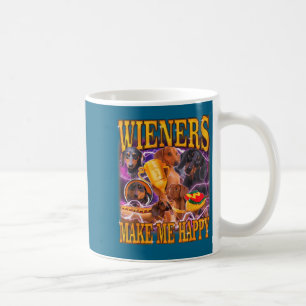 Taza De Café Salchichas Me Hacen Feliz Dachshund Divertido Aman