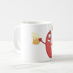 Taza De Café Salchichas Y Cerveza