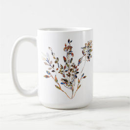 Taza De Café Sale Motif Blanco Elegante Floral acuática