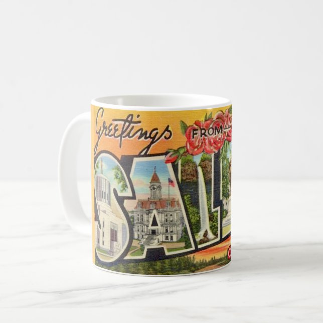 Taza De Café Salem Oregon Greetings (Anverso izquierdo)