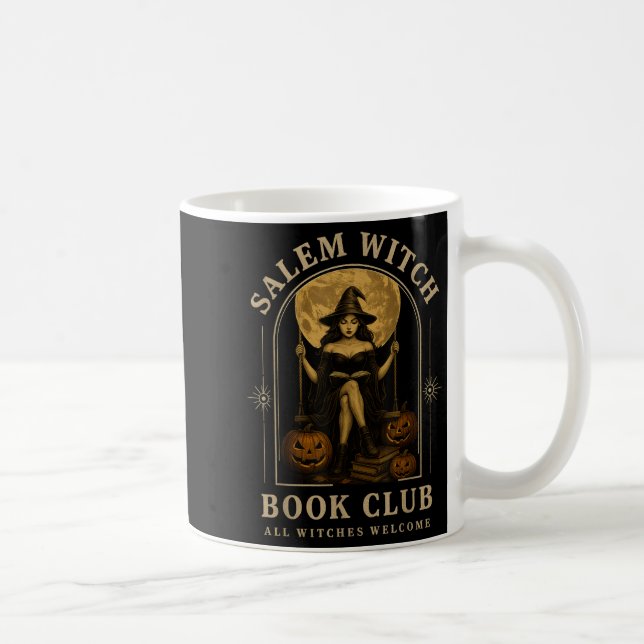 Taza De Café Salem Witch Book Club Bookish Halloween Full Moon  (Derecha)