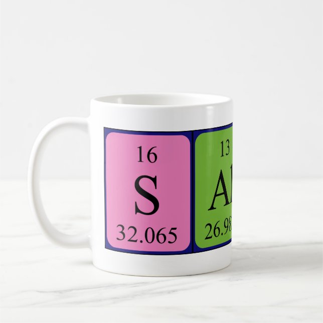 Taza De Café Salina nombre de tabla periódica mug (Izquierda)