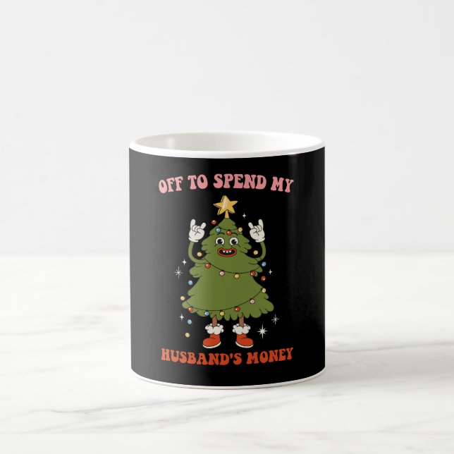 Taza De Café Salir a gastar el dinero de mi esposo Navidades es (Centro)