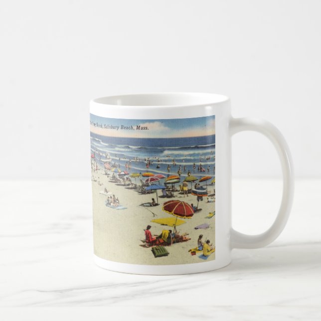 Taza De Café Salisbury, Massachusetts - Vintage Beach Scene (Derecha)