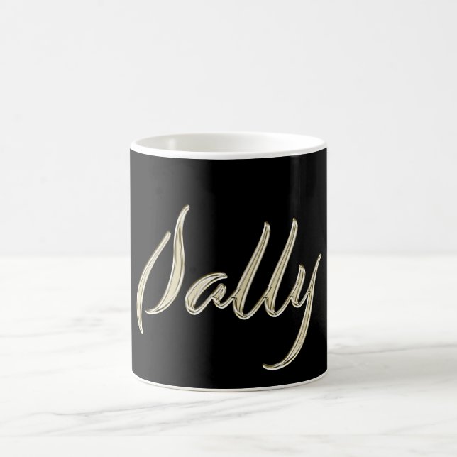 Taza De Café Sally white gold Handwriting Tasse Kaffeetasse (Centro)