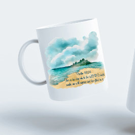 Taza De Café Salmo 118 Día para Regocijarse Escena de Playa Nub