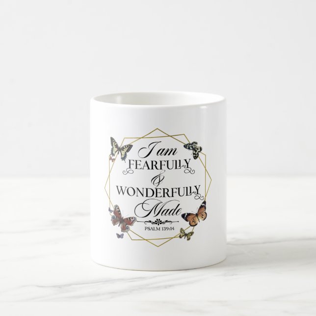 Taza De Café Salmo 139 14 Biblia cristiana contra cita (Centro)