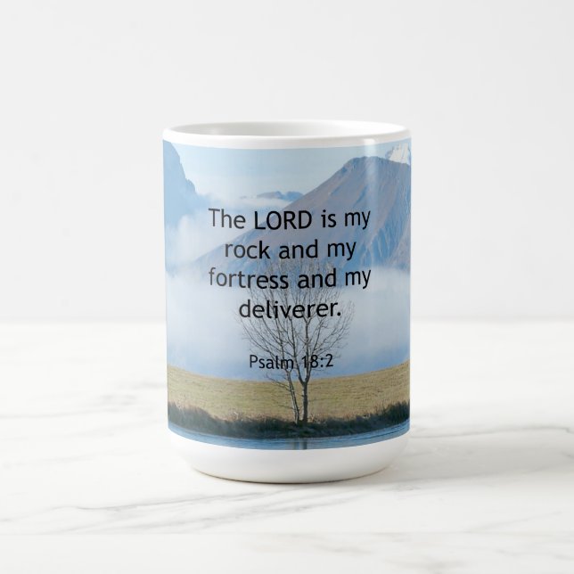 Taza De Café Salmo 18:2 Biblia Verse (Centro)