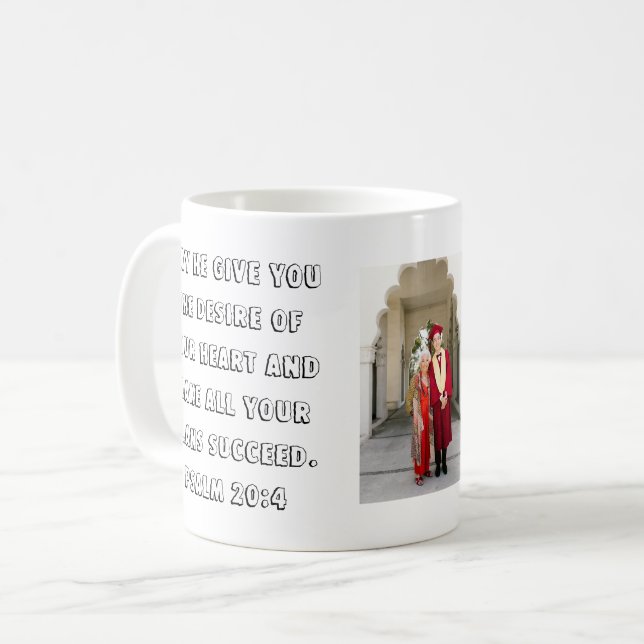 Taza De Café Salmo 20:4 Graduación Moderna (Anverso izquierdo)