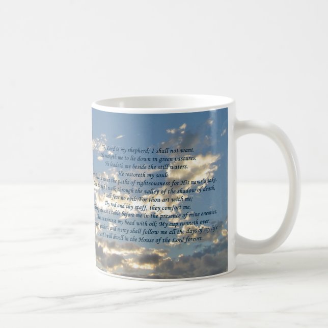 Taza De Café Salmo 23 Bella Biblia Verse Cristiano (Derecha)