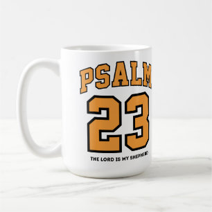 Taza De Café Salmo 23 Varsity Sports Gold Black Christian