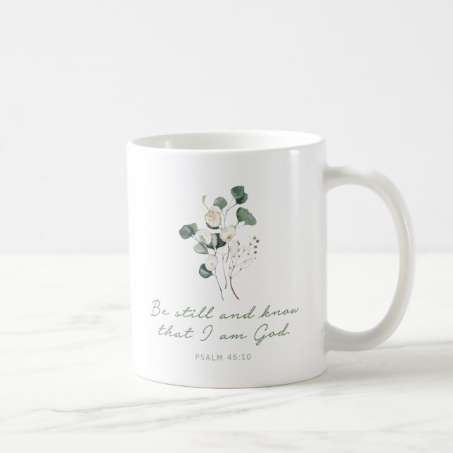 Taza De Café Salmo 46:10, Biblia Verse Print, Be Still, Mug (Derecha)
