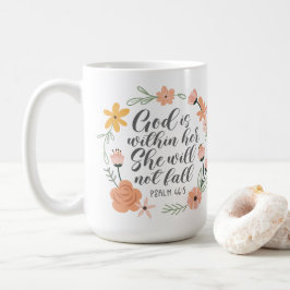Taza De Café Salmo 46:5 Dios está dentro de ella, no caerá