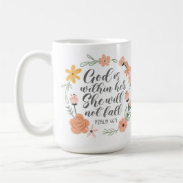Taza De Café Salmo 46:5 Dios está dentro de ella, no caerá