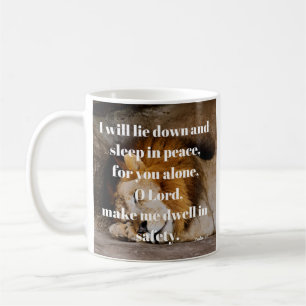 Taza De Café Salmo 4:8 Calmando la Biblia contra el cristianism