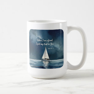 Taza De Café Salmo 56:3 Cuando tengo miedo confío en Ti, fe
