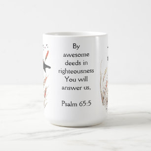 Taza De Café Salmo 65:5 Biblia Escritura Que Respondes A Blackb