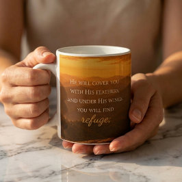 Taza De Café Salmo 91:4 Aliento Cristiano