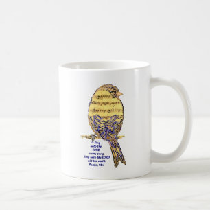 Taza De Café Salmo 96:1 Canta la canción Lord Psalm Bird Music 