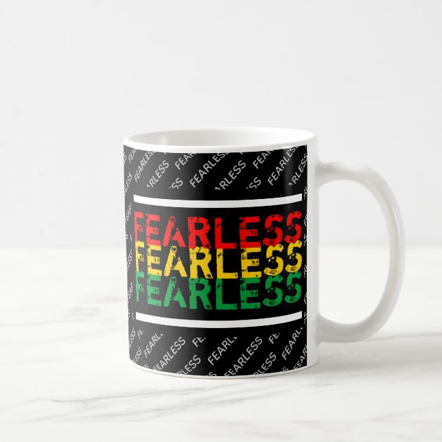 Taza De Café Salmo de escritura cristiana sin miedo 27 negro (Derecha)