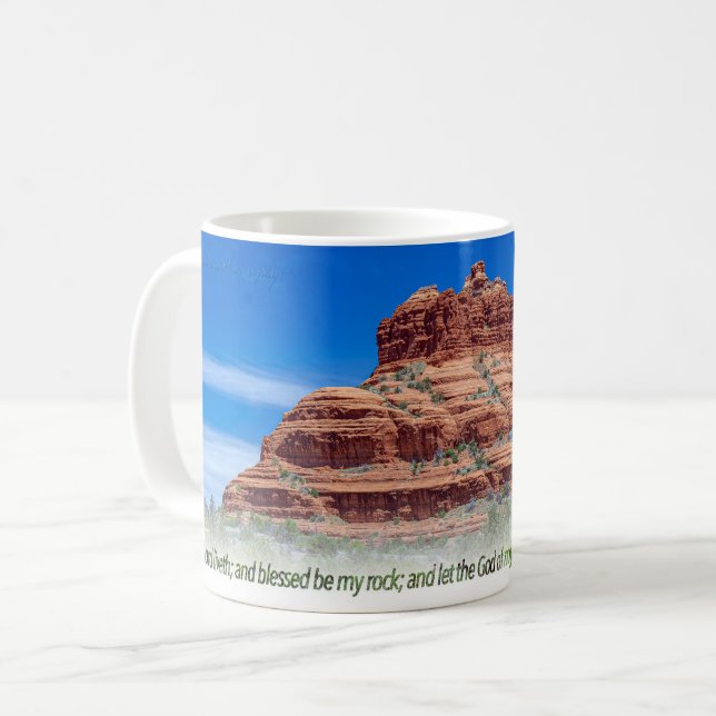 Taza De Café Salmo de rock bell 18:46 KJV (Anverso izquierdo)