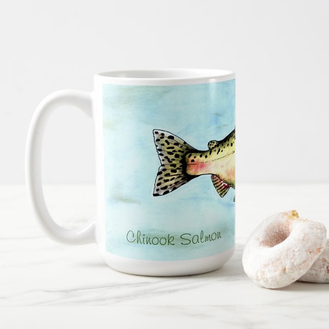 Taza De Café Salmon Mug, Fish Mug (Con donut)
