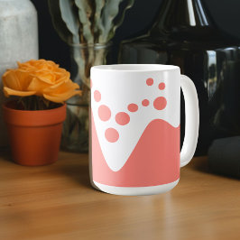 Taza De Café Salmon Ola suave rosa y burbujas
