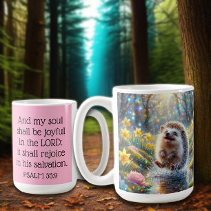 Taza De Café Salmos Inspiradores cristianos Hedgehog caprichoso