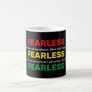 Taza De Café SALMOS sin miedo Inspirador Rojo Amarillo Verde