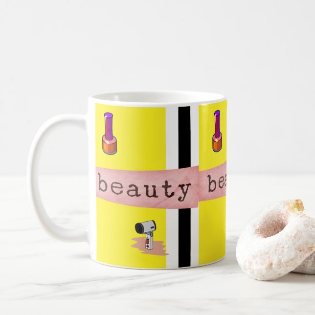 Taza De Café Salón de belleza Estilista Mug (Con donut)