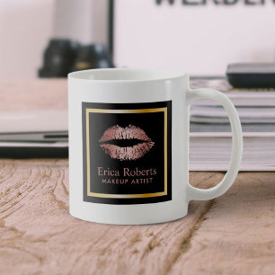 Taza De Café Salón de belleza moderno subió de los labios del