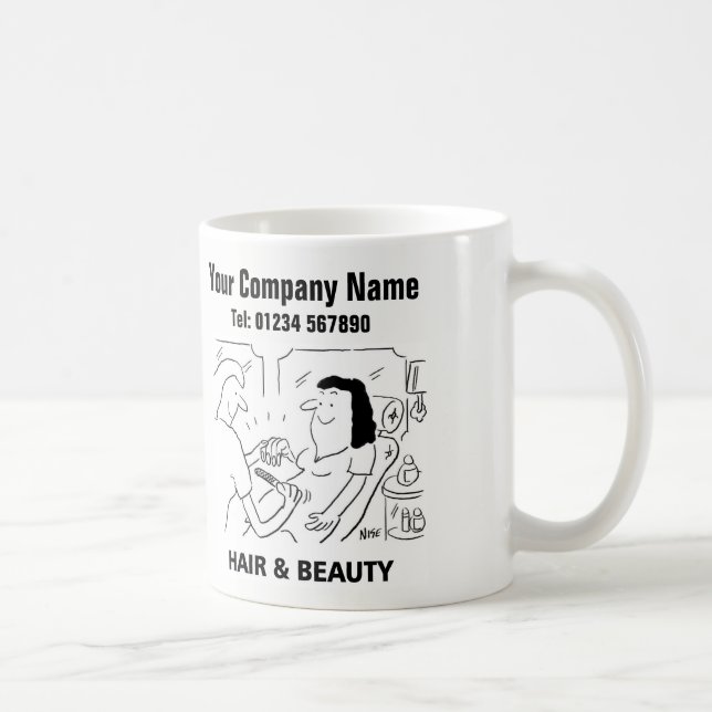 Taza De Café Salón de belleza Personalizado Mug (Derecha)
