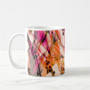 Taza De Café salpicadura acuarela, fondo abstracto vintage.