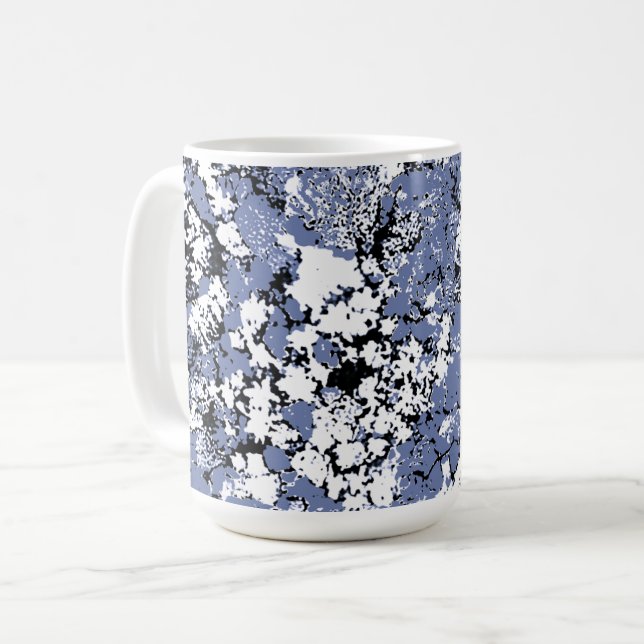 Taza De Café Salpicadura azul abstracta (Anverso izquierdo)